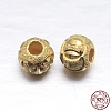 Real 18K Gold Plated Rondelle 925 Sterling Silver Textured Beads STER-M101-02-5mm-1