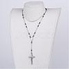 304 Stainless Steel Rosary Beaded Necklaces NJEW-JN01710-4