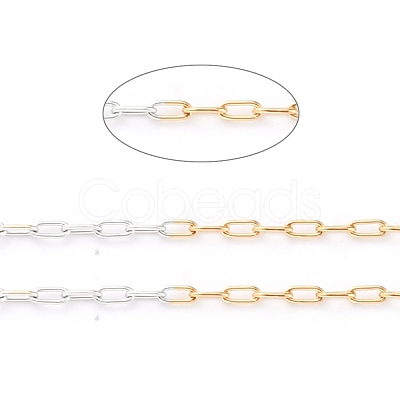 Two Tone 304 Stainless Steel Paperclip Chains CHS-B001-11A-1