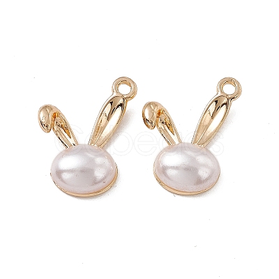 ABS Plastic Imitation Pearl Pendants PALLOY-K259-02G-1