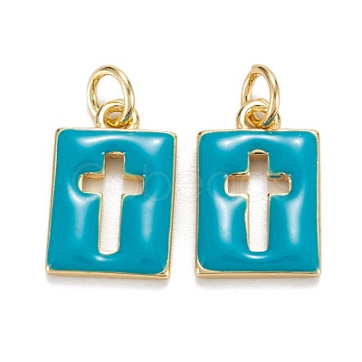 Brass Enamel Charms KK-G399-12-1