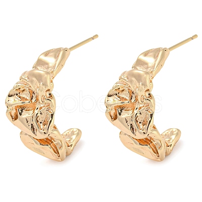 Brass Stud Earrings EJEW-K264-02G-1