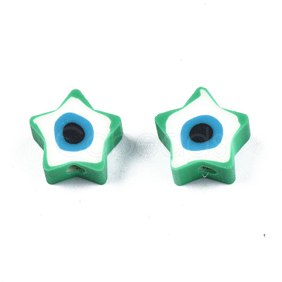 Handmade Polymer Clay Beads X-CLAY-T019-09-1