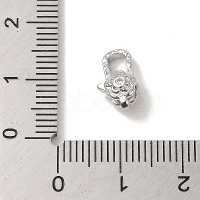 Brass Micro Pave Clear Cubic Zirconia Lobster Claw Clasps KK-K371-11A-P-1