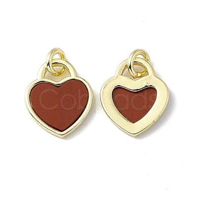 Natural Mixed Stone Heart Charms G-G977-05G-1