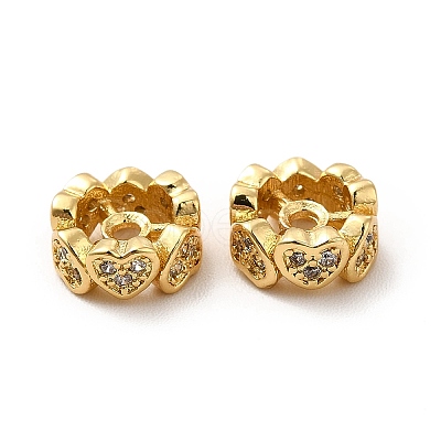 Rack Plating Brass Micro Pave Cubic Zirconia Beads KK-C010-58-1