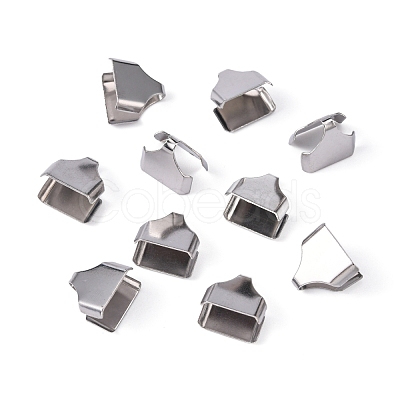 Unicraftale 200Pcs 304 Stainless Steel Folding Crimp Ends STAS-UN0037-49-1