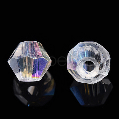 Electroplate Transparent Glass Beads GLAA-YWC0001-02A-1