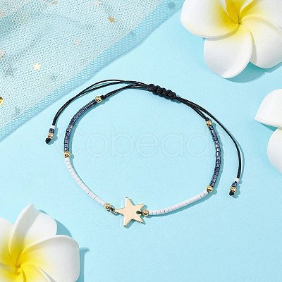 Glass Seed Braided Beaded Bracelets for Women BJEW-MZ00128-02-1