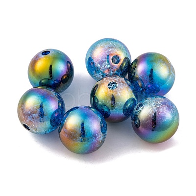 UV Plating Rainbow Iridescent Two Tone Acrylic Beads PACR-C009-04C-1