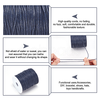 PandaHall Elite 1 Roll Waxed Cotton Thread Cords YC-PH0002-43A-1