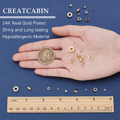 CREATCABIN 60Pcs 10 Style Brass Beads KK-CN0001-64-1