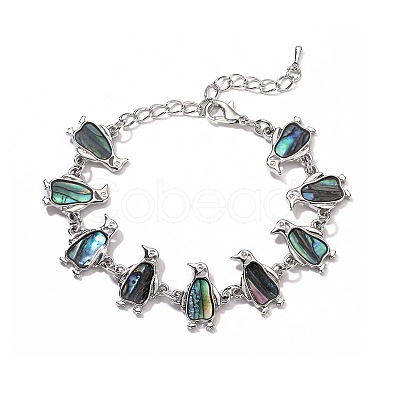 Penguin Natural Abalone Shell/Paua Shell Link Bracelets for Women FS5984-3-1