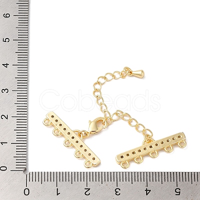 Brass Micro Pave Cubic Zirconia Chain Extender KK-L216-004D-G-1