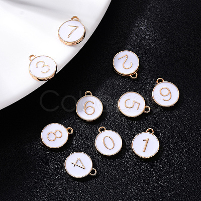 Light Gold Plated Alloy Enamel Charms ENAM-T010-01G-1