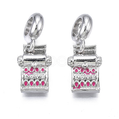 Rack Plating Alloy Enamel European Dangle Charms MPDL-N039-055-1