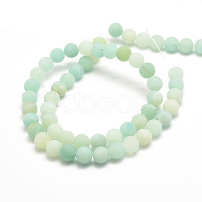 Natural Amazonite Bead Strands X-G-G684-03-8mm-1