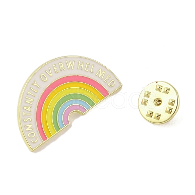 Constantly Overwhelmed Rainbow Alloy Enamel Pins JEWB-M046-02-1