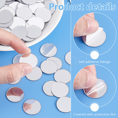 PandaHall Elite 300Pcs Acrylic Self Adhesive Mirror Mosaic Tiles AJEW-PH0011-55-1