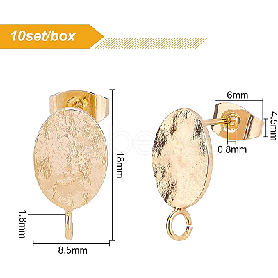 Brass Stud Earring Findings KK-BC0006-63G-1