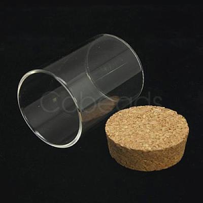 Glass Jar Glass Bead Containers X-CON-E007-70x47mm-1