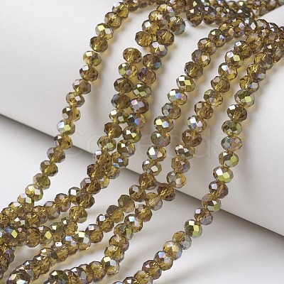 Electroplate Transparent Glass Beads Strands EGLA-A034-T6mm-S04-1