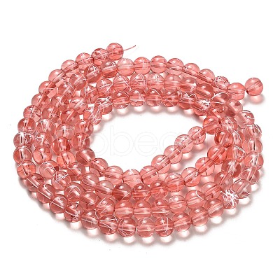 Drawbench Transparent Glass Beads Strands GLAD-Q012-8mm-01-1