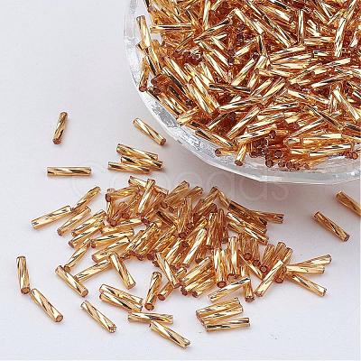 Glass Twisted Bugle Beads SEED-E002-5mm-822#-1