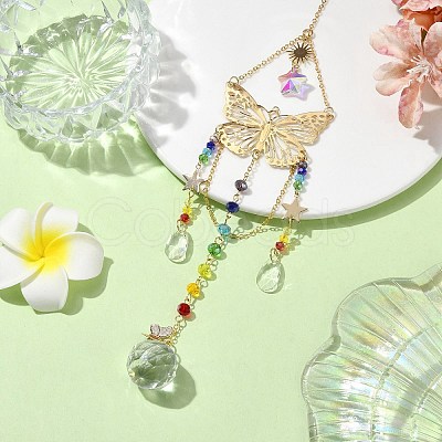 Glass Pendant Decorations HJEW-TA00139-1