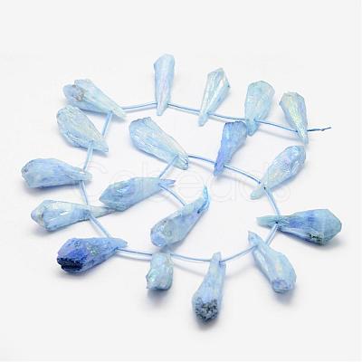 Electroplated Natural Quartz Crystal Beads Strands G-G890-A-04-1