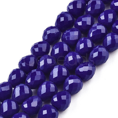 Opaque Solid Color Glass Beads Strands GLAA-N045-002-A01-1