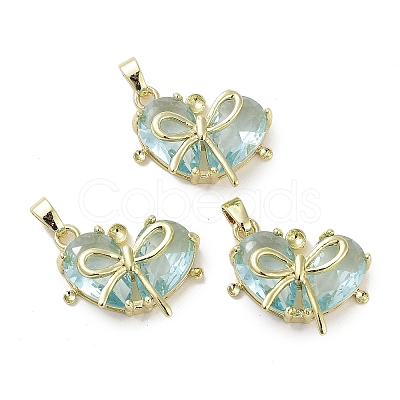 Real 18K Gold Plated Brass Glass Pendants KK-R161-02G-06-1