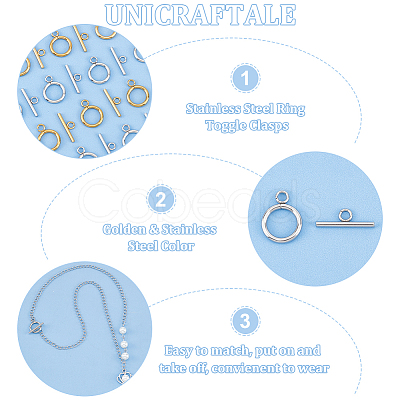 Unicraftale 304 Stainless Steel Ring Toggle Clasps STAS-UN0002-21-1