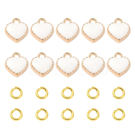 10Pcs Heart Alloy Enamel Charms ENAM-YW0002-92-1