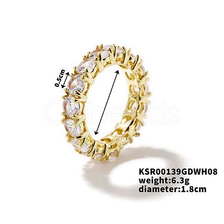 Fashionable European and American Style Brass Rhinestone Ring for Unisex YJ2734-6-1