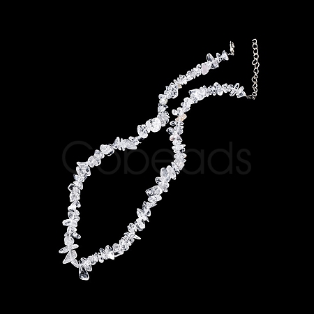 Natural Quartz Crystal Chips Bead Necklace PW-WG87743-01-1