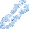 Transparent Glass Beads Strands, Imitation Gemstone, Nuggets, Light Sky Blue, 4~11x8~10x2~8mm, Hole: 0.7mm, 31.10''(79cm)