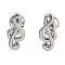 304 Stainless Steel Cartilage Earrings, Stainless Steel Color, Musical Note, 9x4.5mm