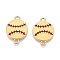 Rack Plating Alloy Enamel Sport Ball Connector Charms, Baseball Links, Golden, Yellow, 21x15x3mm, Hole: 1.8mm