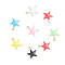 Brass Enamel Charms, Star, Golden, Mixed Color, 10.5x9x2mm, Hole: 0.9mm