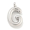 Non-Tarnish 304 Stainless Steel Pendants, Letter Charm, Stainless Steel Color, Letter G, 26x15.5x5mm, Hole: 3mm