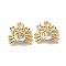 Brass Micro Pave Clear Cubic Zirconia Pendants, Crab, Real 18K Gold Plated, 9.8x10.5x3mm, Hole: 1.6mm