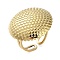 Ion Plating(IP) 304 Stainless Steel Finger Rings, Real 18K Gold Plated, Oval, Inner Diameter: 17.2mm