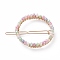 Alloy Hollow Hair Barrettes, Ponytail Holder Statement, with Glass Seed Beads, Colorful, 61x48x8mm