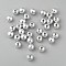 Plating Plastic Acrylic Round Beads, Silver Plated, 6mm, Hole: 1mm, about 4500pcs/pound