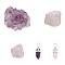 SUPERFINDINGS DIY Jewelry Making Findings Kits, Including Natural Rose Quartz/Amethyst Display Decorations & Beads & Pendants, 58~59x39~51x24~28mm