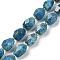 Natural Apatite Beads Strands, Faceted, Oval, with Seed Beads, 12~16x10~14mm, Hole: 1mm, about 22~25pcs/strand, 15.16''~15.63''(38.5~39.7cm)