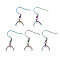 Rainbow Color 304 Stainless Steel Earring Hooks, with Ice Pick Pinch Bails, 30mm, 21 Gauge, Pin: 0.7mm