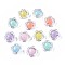 Transparent Acrylic Beads, Bead in Bead, Faceted, Flower, Mixed Color, 12x12.5x8mm, Hole: 2mm, about 900pcs/500g