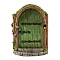 Dollhouse Wood Fairy Garden Door, Yellow Green, 100x70x10mm